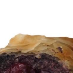 Low Carb Sour Cherry and Poppy Seed Strudel